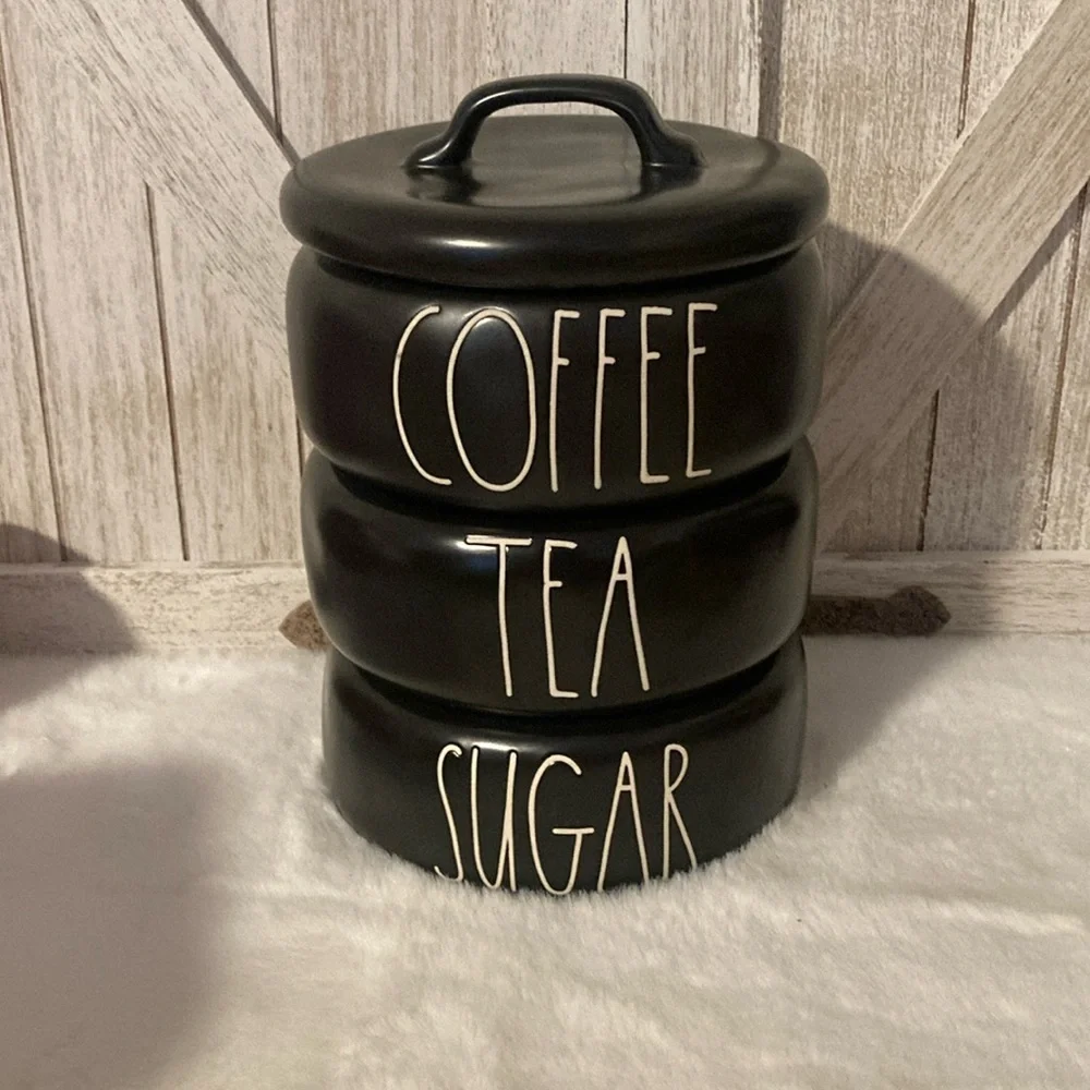 Rae Dunn Stacked Coffee, Tea and Sugar Canister